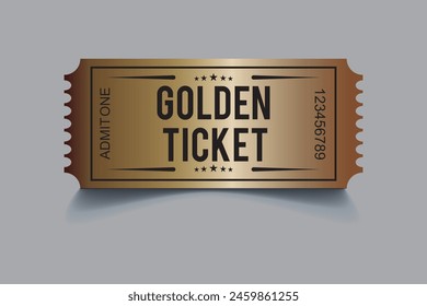 Two, pair vector ticket isolated isolated on white background. Cinema, theater, concert, play, party, event, festival black and gold ticket realistic template