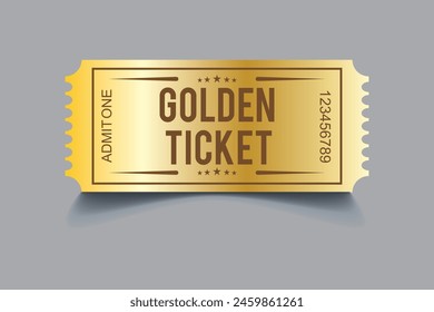 Two, pair vector ticket isolated isolated on white background. Cinema, theater, concert, play, party, event, festival black and gold ticket realistic template