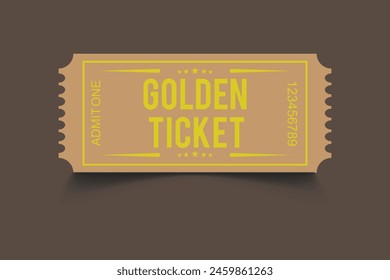 Two, pair vector ticket isolated isolated on white background. Cinema, theater, concert, play, party, event, festival black and gold ticket realistic template