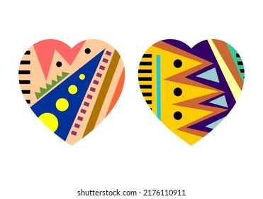 Two Pairs Of Colorful Random Geometric Love, Icon Design