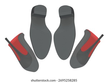 Dois pares de ícone de pé. vetor	