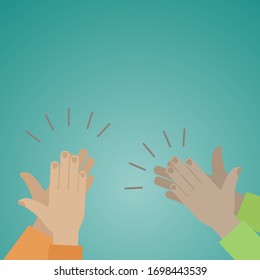 Two pairs of hands applause. Vector illustration.