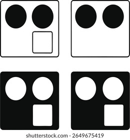 Two pairs of simple geometric icons representing stovetops.