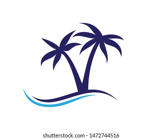 Two Palm Tree Beach Stock Vector (Royalty Free) 1472744516 | Shutterstock