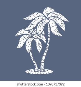 Two palm trees flat vector icon