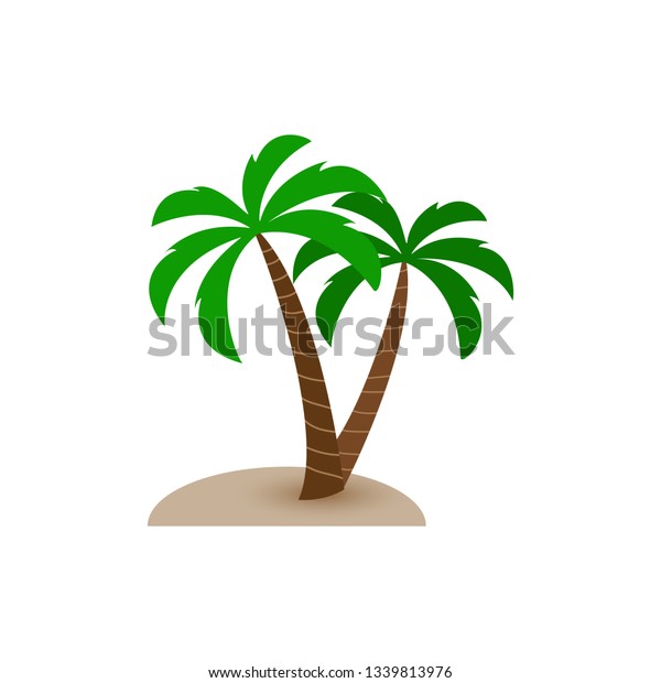 Two Palm Trees Grow Out Sand Stock Vector (Royalty Free) 1339813976