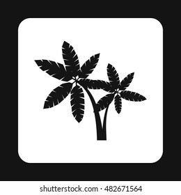 Two palm trees icon in simple style isolated on white background vector illustration