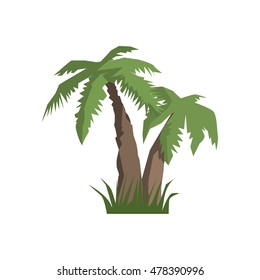 Two Palm Trees Jungle Landscape Element
