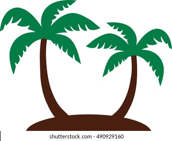 Two palm trees on an isle