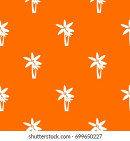 Two palm trees pattern repeat seamless in orange color for any design. Vector geometric illustration