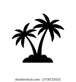 Zwei Palmen Silhouette Vektor flache Illustration Design.