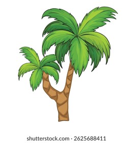 Two Palm Trees from a Single Trunk