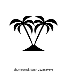 two palm trees tropical icon symbol design vector.