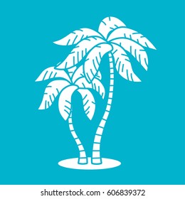 Two palm trees vector icon. 