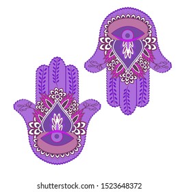 Two palms. Hamsa is a protective amulet in the form of a palm used by both Jews and Muslims.