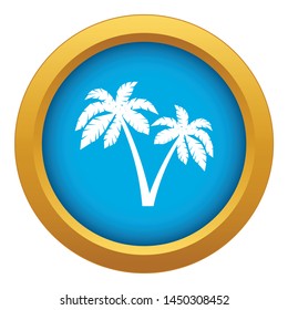 Two palms icon blue vector isolated on white background for any design