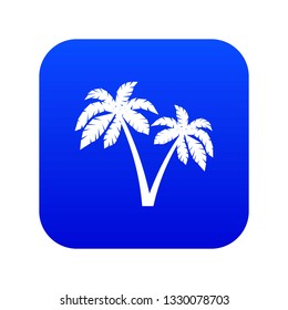Two palms icon digital blue for any design isolated on white vector illustration