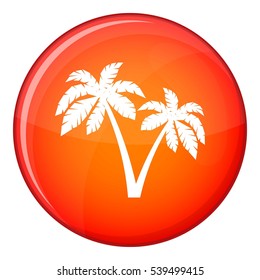 Two palms icon in red circle isolated on white background vector illustration