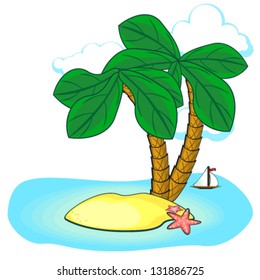 Two palms and island