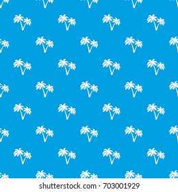 Two palms pattern repeat seamless in blue color for any design. Vector geometric illustration