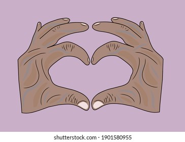 two palms vector graphic illustration that symbolizes love, usually used to symbolize feelings for someone