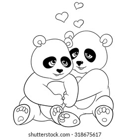 Two Pandas Embracing Love Stock Vector (Royalty Free) 318675617 ...