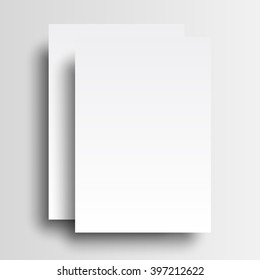 Two paper A4 mockup isolated on white background