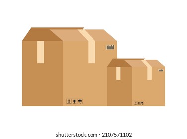 Dos cajas marrones de papel de ajar - concepto de entrega	