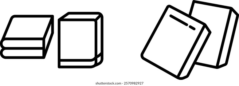 "Two Paper Books Icon Representing Knowledge, Education, and Reading for Learning, Libraries, and Literary Enthusiasts"