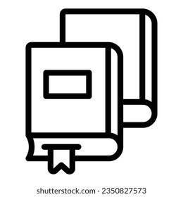 Two paper books line icon, online education concept, textbooks sign on white background, Books collection icon in outline style mobile concept web design. Vector graphics.