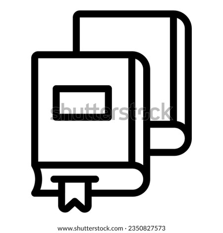 Two paper books line icon, online education concept, textbooks sign on white background, Books collection icon in outline style mobile concept web design. Vector graphics.