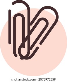 Two paper clips, illustration, vector, on a white background.