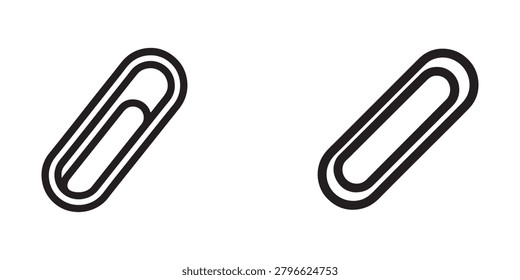 Two Paper Clips in Open and Closed Position Isolated on Transparent Background for Graphic Design Use