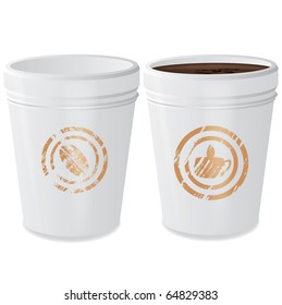 Two paper coffee cup on a isolated  background,vector