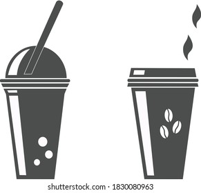 Two paper cups isolated on the white background.