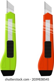 Two paper cutters, illustration, vector on white background.