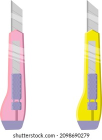 Two paper cutters, illustration, vector on a white background.