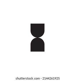 
Two paper dividers. hourglass simple symbol logo vector