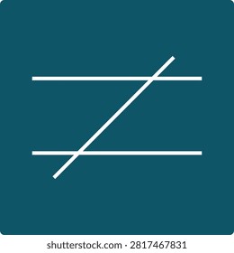 Two parallel lines cut by a diagonal transversal, with matching arc marks showing the congruent alternate interior angles that prove the lines are parallel.