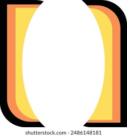 Two parentheses with black outline, filled with yellow and orange. Suitable for graphic design projects, social media posts, and educational materials.