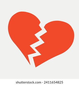 Two parts of broken heart. Valentine heart simbol. Wedding Vector heart sign. Hearts with beautiful decor.isolated on white background.