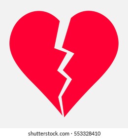 Two parts of broken heart. Valentine heart symbol. Wedding Vector heart sign. Hearts with beautiful decor
