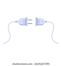 Two parts of an electric plug are being disconnected, representing a loss of power or electricity