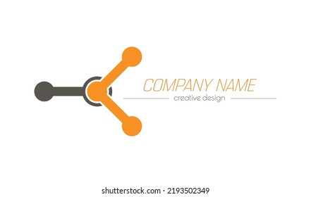 dos partes de la línea están conectadas por un contacto. Plantilla de logotipo, empresa, negocio, redes sociales y grupos. En blanco para sitios web y aplicaciones. Estilo plano