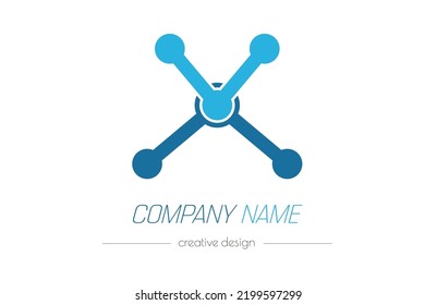 two parts of the line are connected by a contact. Logo template, company, business, social networks and groups. Blank for websites and applications. Flat style