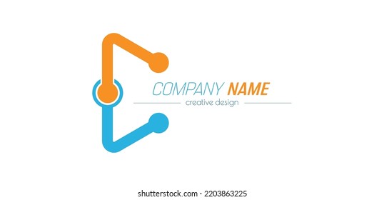  two parts of the line are connected by a contact. Logo template, company, business, social networks and groups. Blank for websites and applications. Flat style