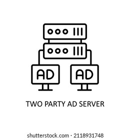 Two Party Ad Server Vector Outline Icons For Your Digital Or Print Projects.