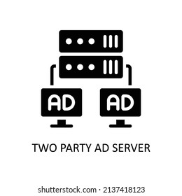 Two Party Ad Server Vector Solid Icons For Your Digital Or Print Projects.