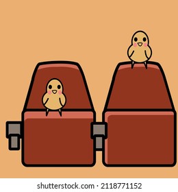 two passenger seats and two chicks so it's cute and adorable