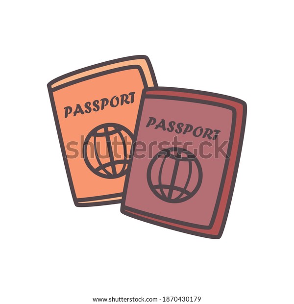 Two Passports Design Travel Airport Trip Stock Vector Royalty Free 1870430179 Shutterstock